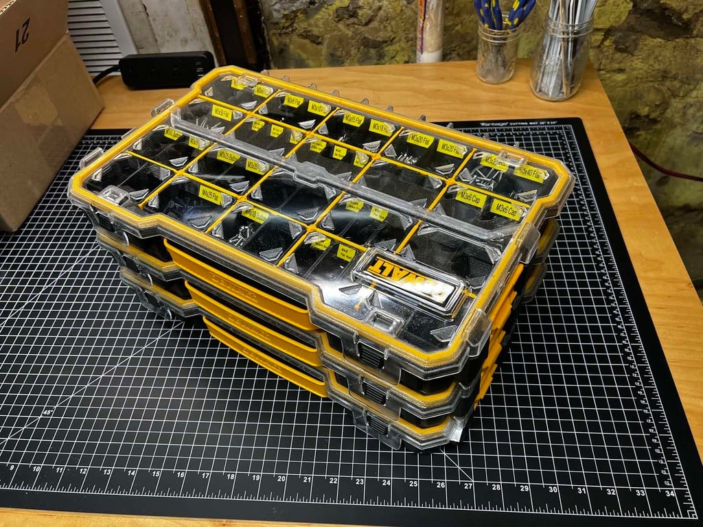 Modulaire organizerboxen voor kleine onderdelen