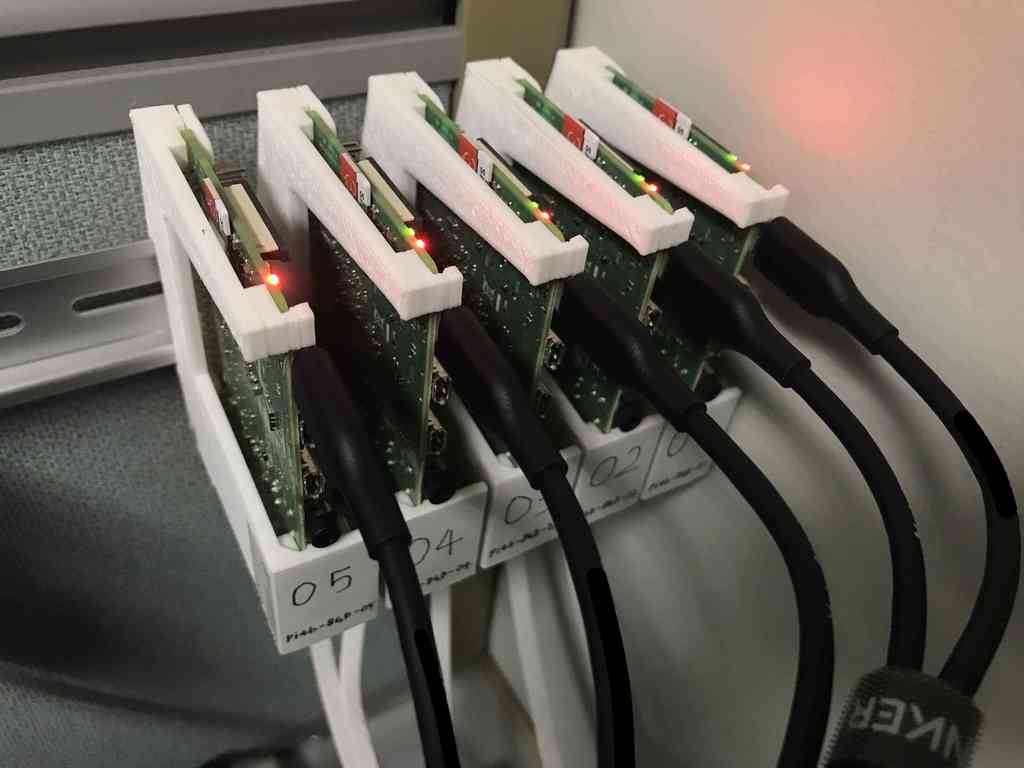 DIN-railbevestiging voor Raspberry Pi 3, 4, 5 (alleen 3D-geprinte onderdelen!)