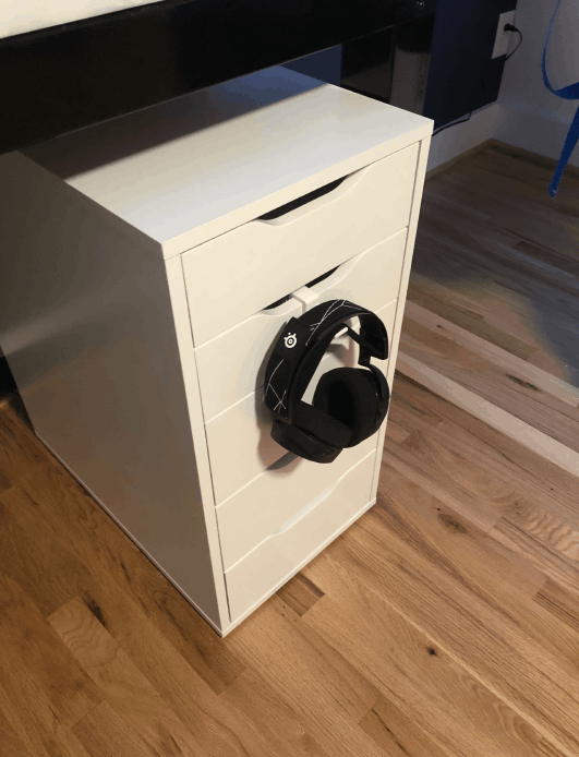 Opvouwbare hoofdtelefoonhouder voor Ikea Alex-lade