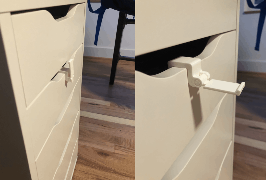 Opvouwbare hoofdtelefoonhouder voor Ikea Alex-lade
