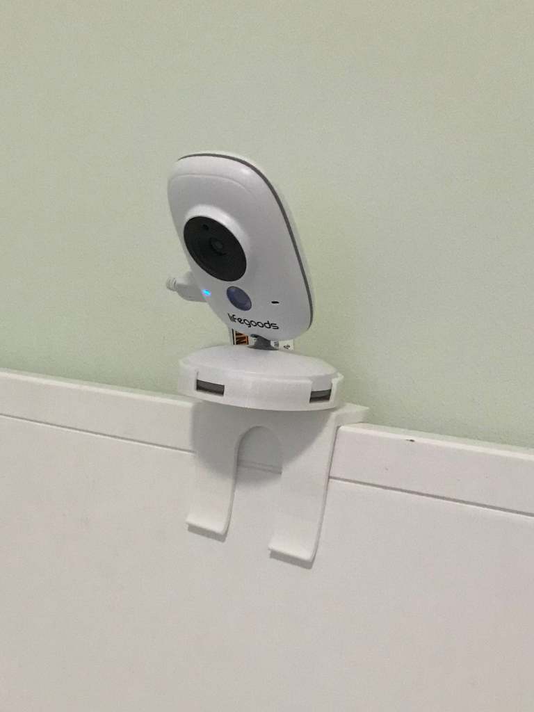 Camera bevestiging voor babyfoon met offset gat