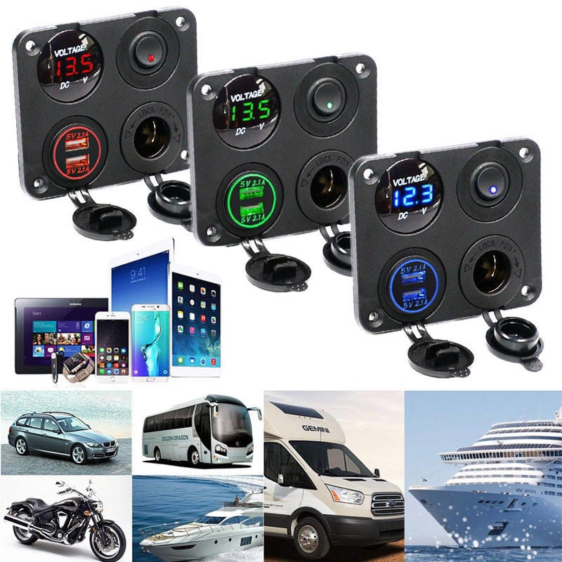 12V Dubbele USB-oplader Power Socket - Paneelmontage voor Boot, Vrachtwagen en Auto
