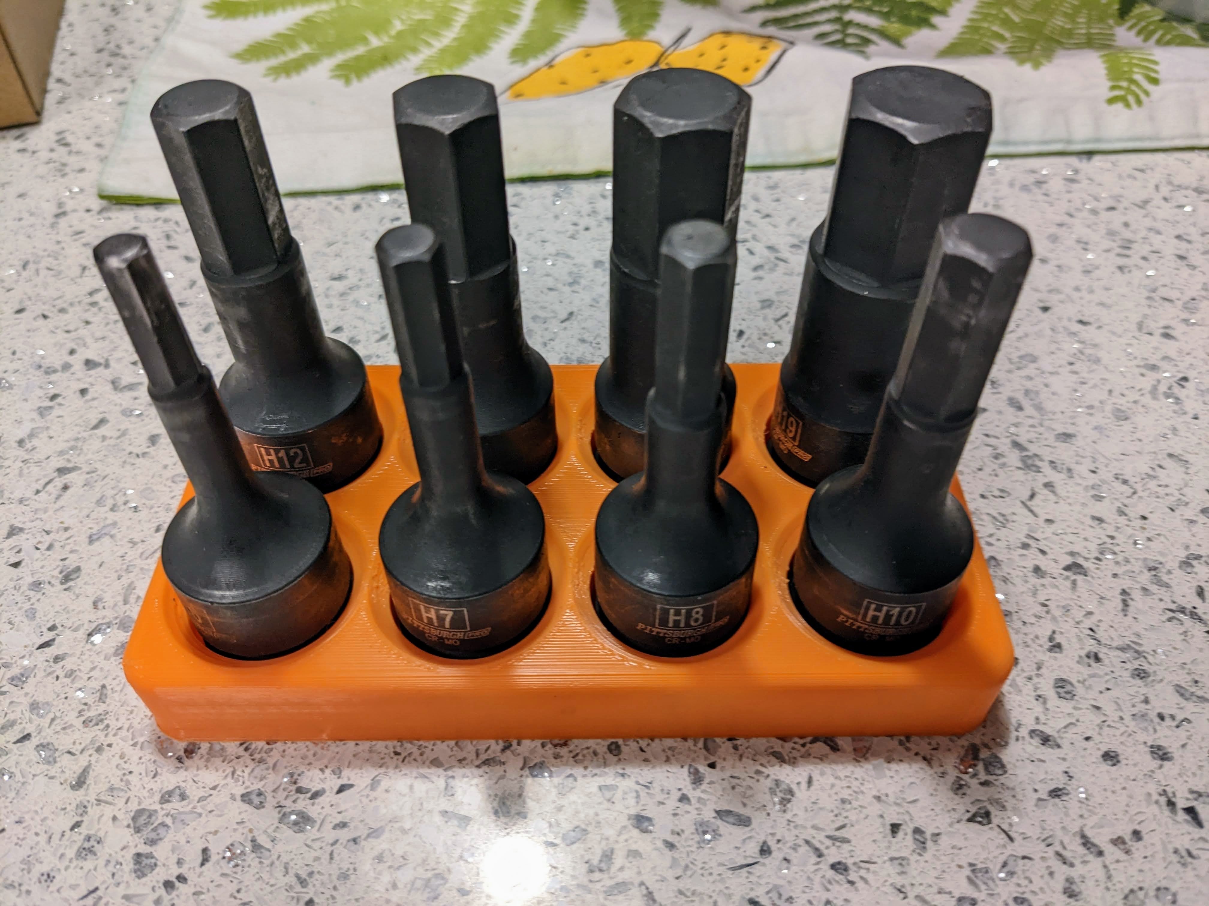 Sleutelbak Organizer voor Pittsburg Pro 1/2" Metrische Impact Hex Sleutel Set #67895
