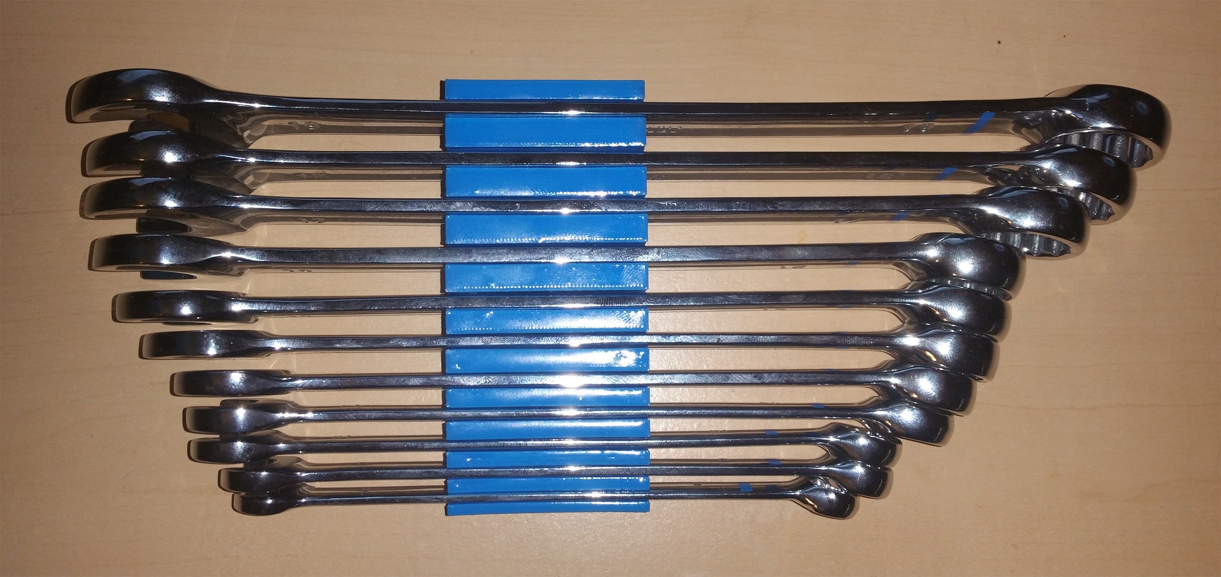 Metrische sleutelorganizer voor 11 onderdelen