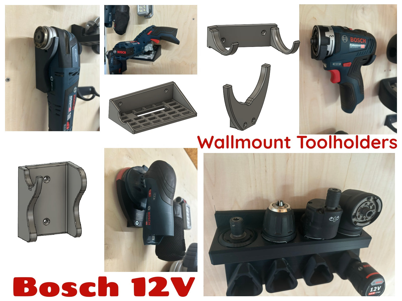 Bosch 12V Wandbevestiging voor Accu's en Gereedschappen