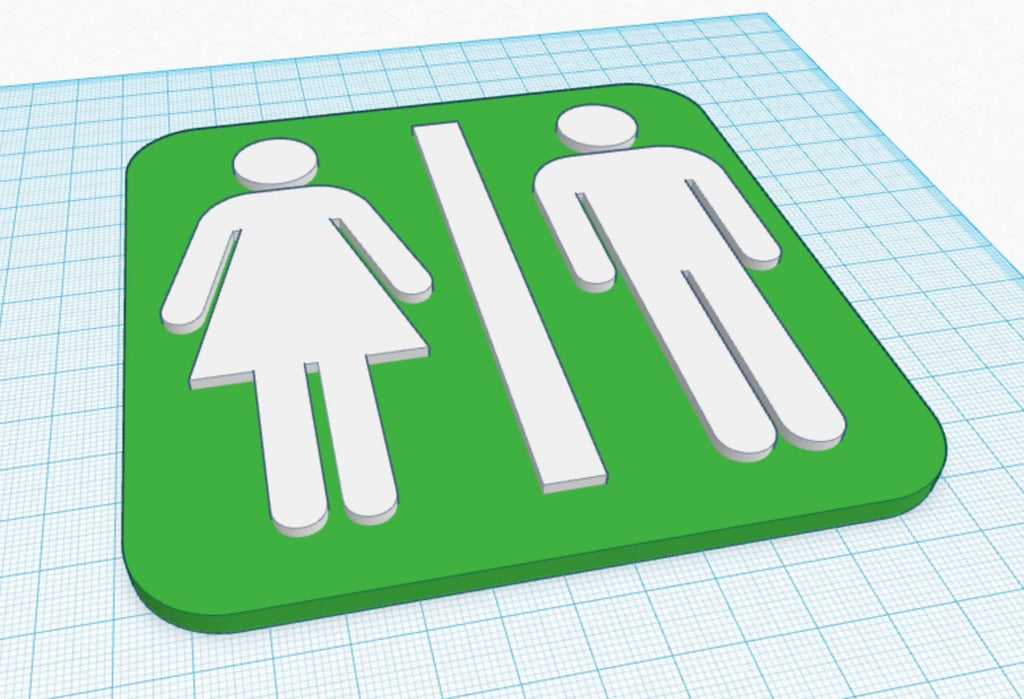 Toiletbord met man/vrouw figuren