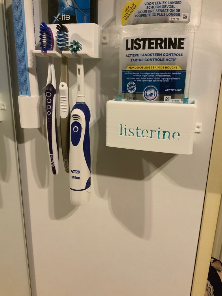 Badkamerorganizer voor tandenborstel en mondwater