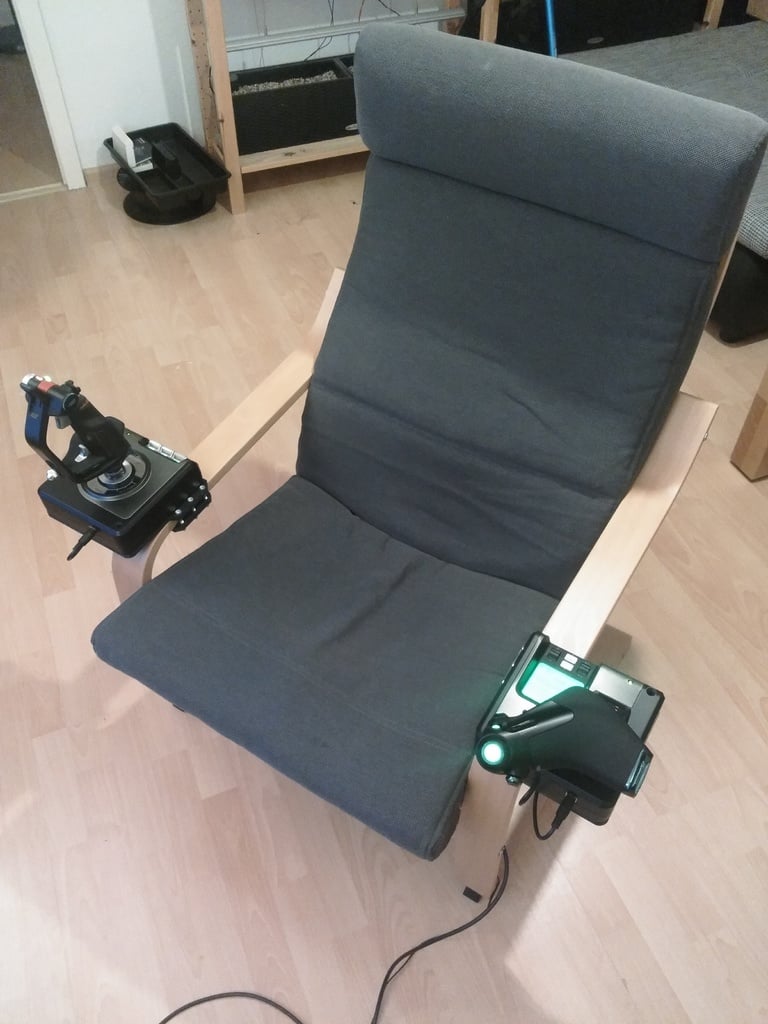 Saitek X52 Pro Hotas houder voor Ikea Poäng stoel