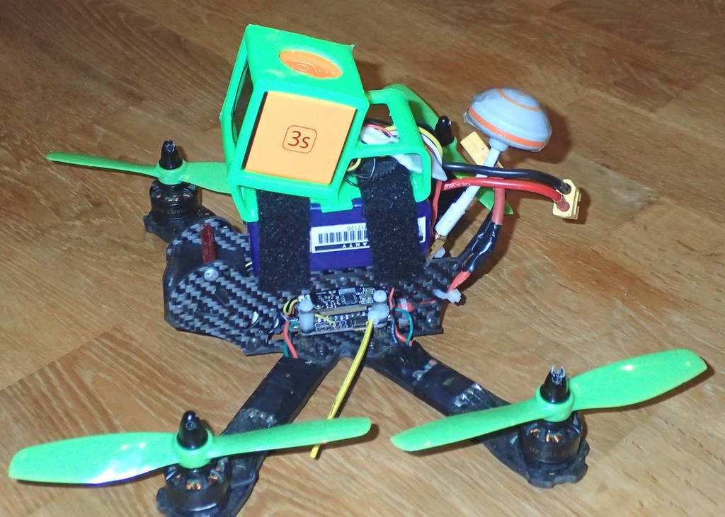 Drone RunCam 3s-houder met dubbele riem voor montage van de batterij aan de bovenkant