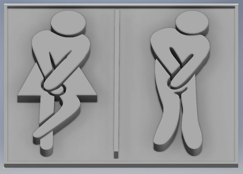 Restaurant Toilet Sign - Aparte mannelijke en vrouwelijke versie