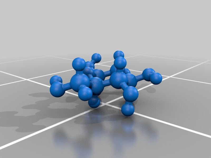 Moleculaire modellering van glucose op atomaire schaal