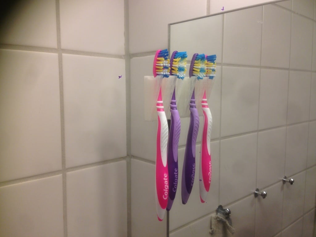 Eenvoudige tandenborstelhouder voor spiegelmontage