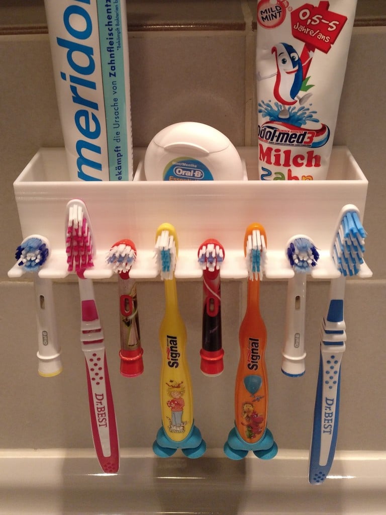 Badkamerorganizer voor wandmontage voor tandenborstels en tandpasta