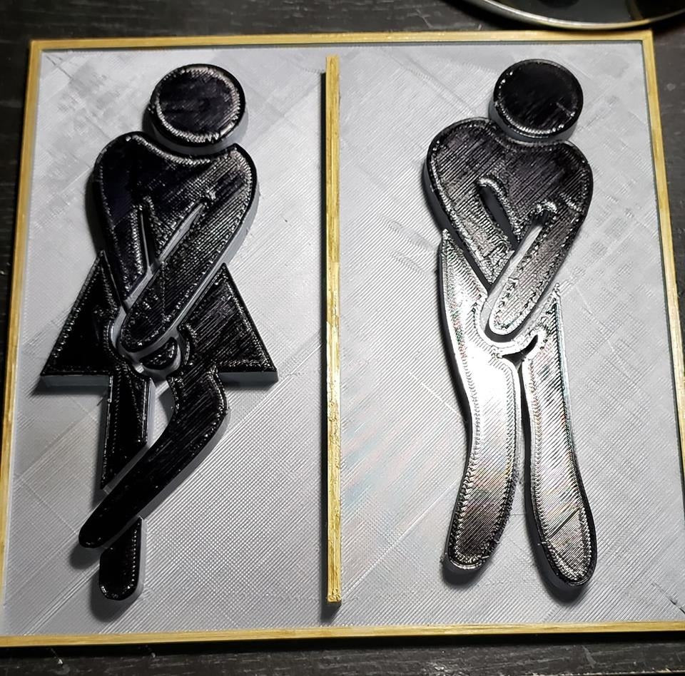 Restaurant Toilet Sign - Aparte mannelijke en vrouwelijke versie