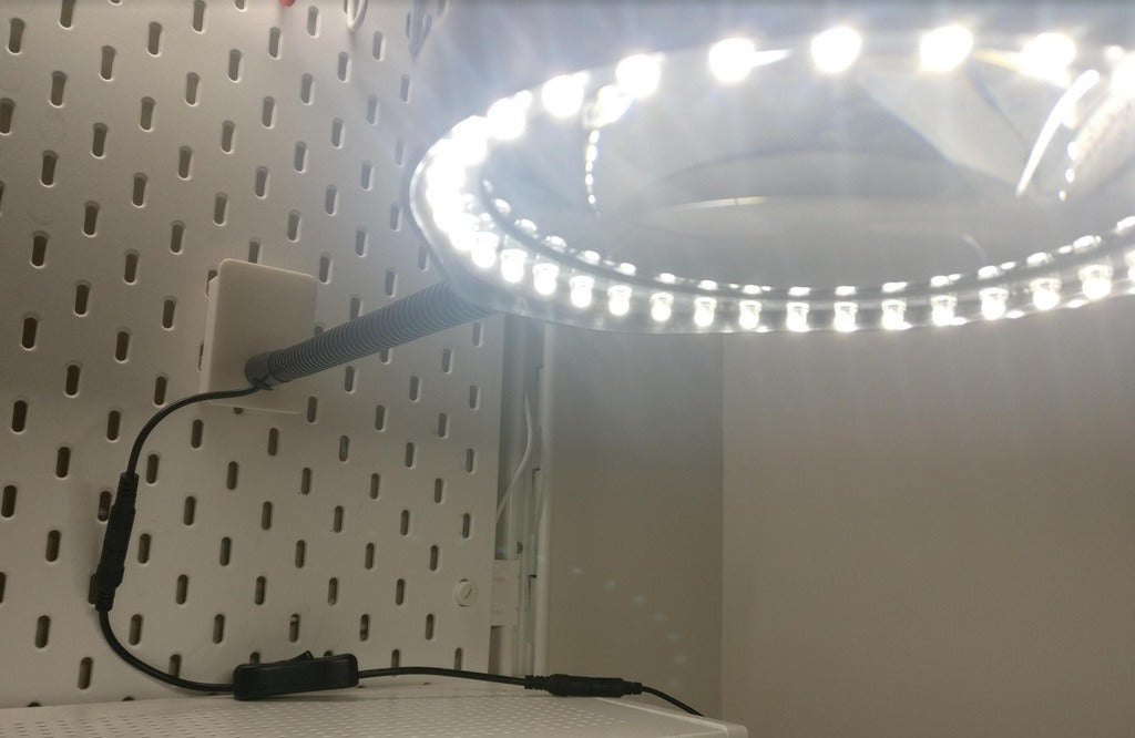 Vergrootglas LED-lamphouder voor IKEA Skadis ophangbord