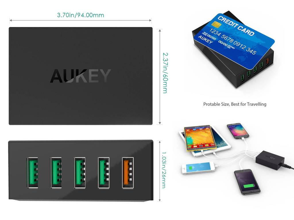 Tablet, telefoon, smartwatch, SD-kaarthouder en USB-oplader