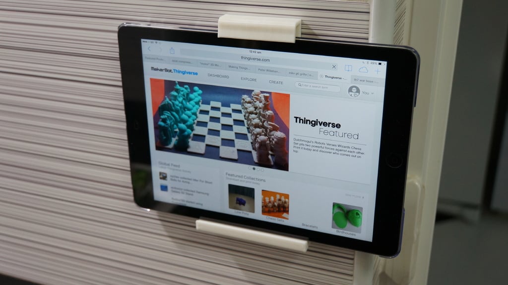 Wandplank en bovenklem voor iPad/Tablet