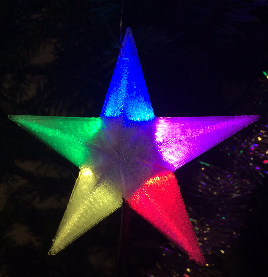 Kerstster Ornament met Veelkleurig LED Licht