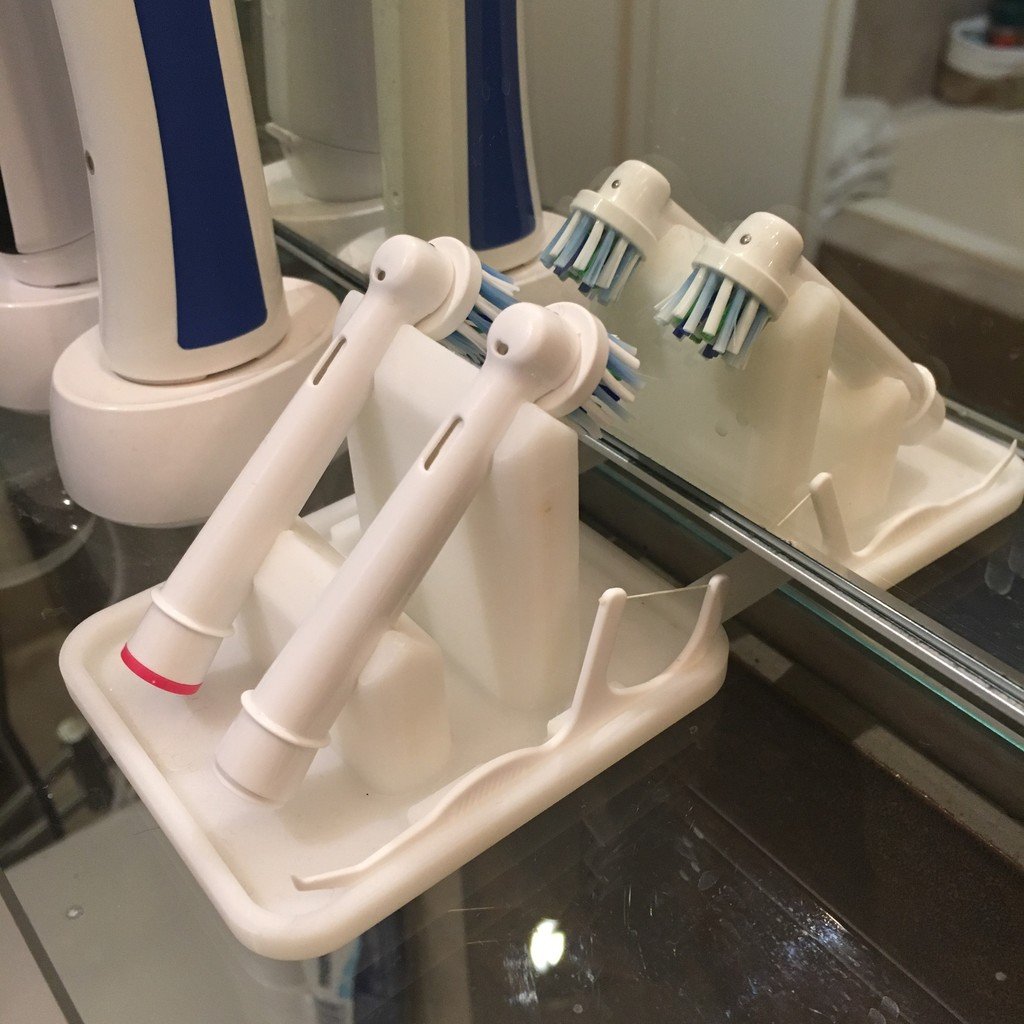 Oral-B tandenborstelstandaard met flosshouder en ruimte voor spiegelplank