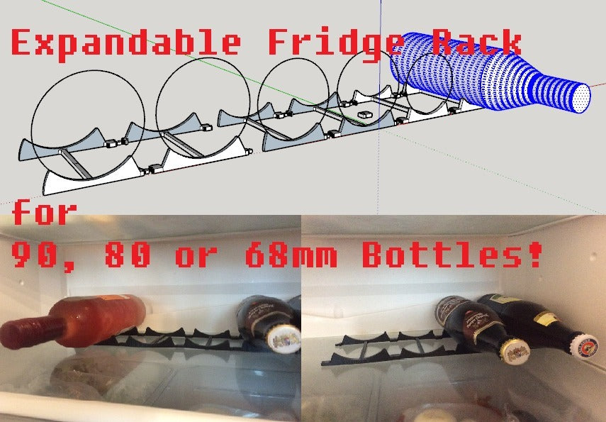 Uitbreidbaar flessenrek in de koelkast in 3 maten