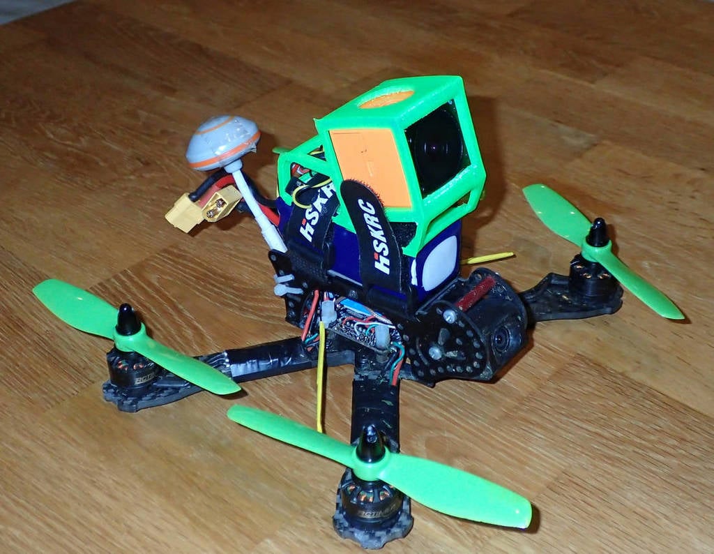 Drone RunCam 3s-houder met dubbele riem voor montage van de batterij aan de bovenkant