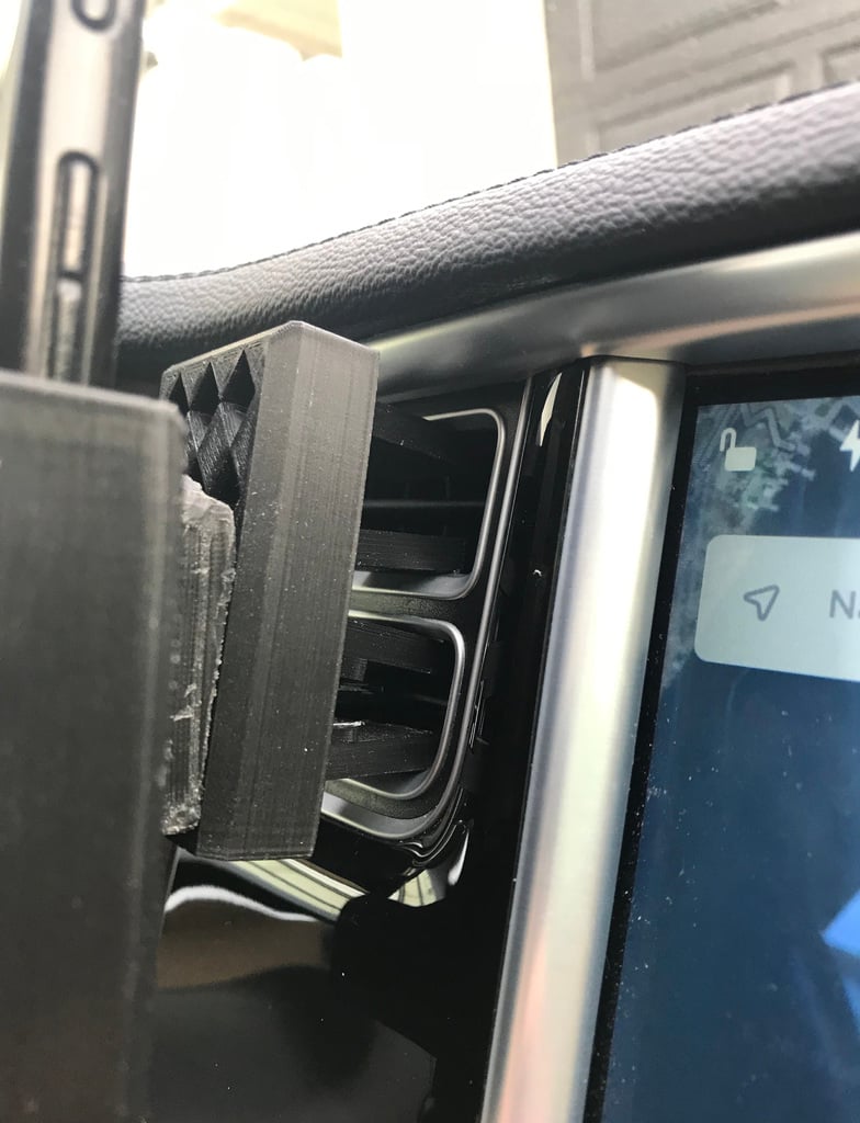 Telefoonhouder met AC-montage voor de Pixel 2 XL met Rhinoshield Crashguard in een Tesla Model S