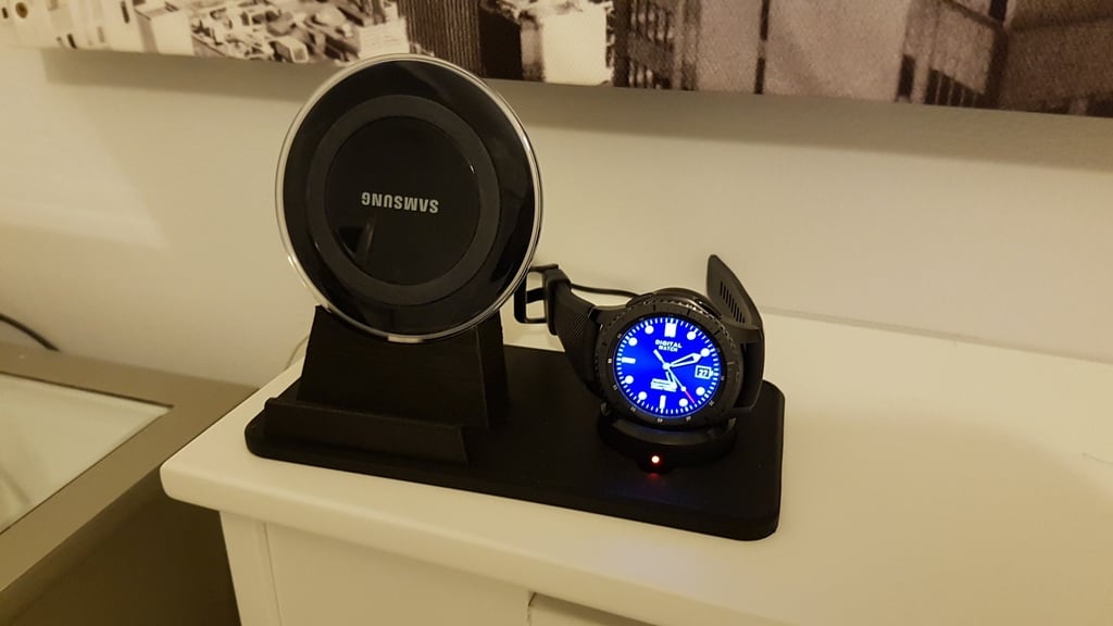 Telefoon- en horlogehouder voor Samsung Galaxy en Gear S3 oplader