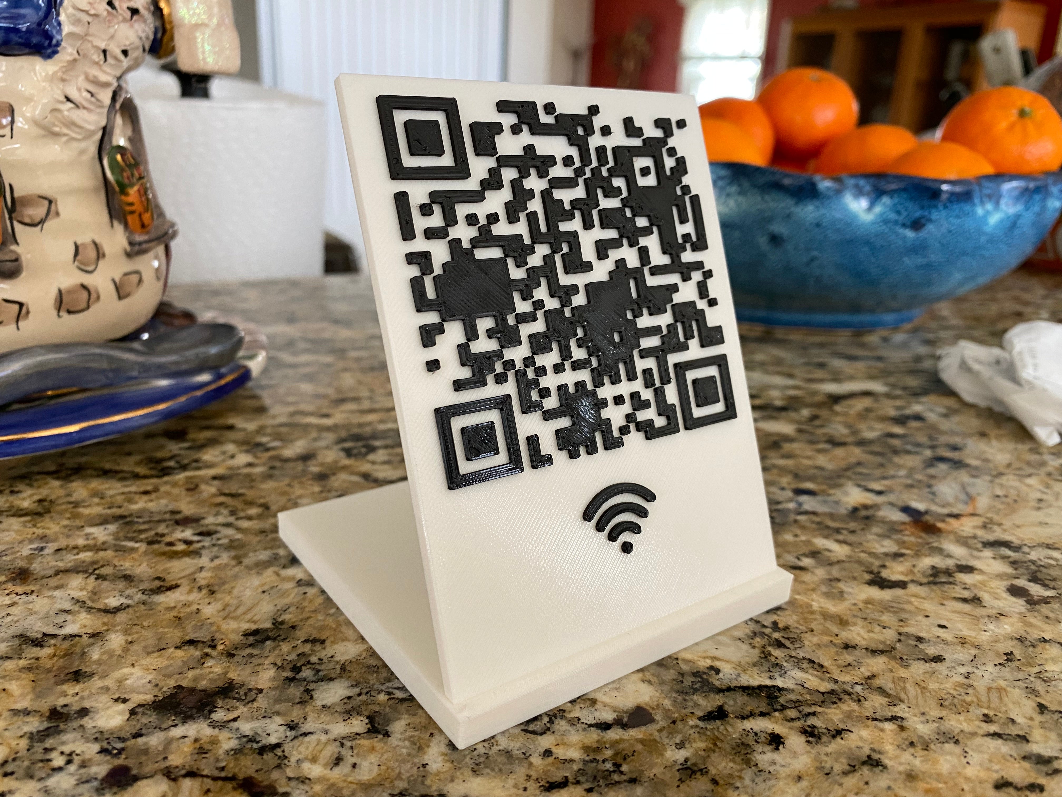 WiFi QR-code bord met standaard
