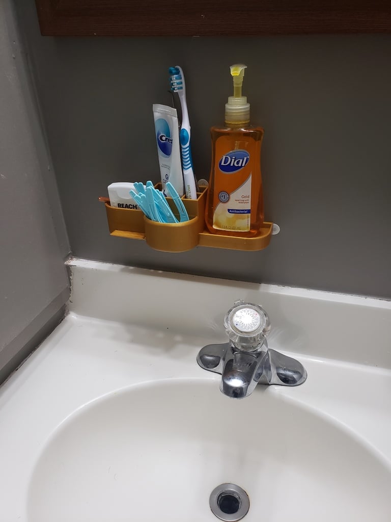 Badkamerorganizer met zeep- en tandenborstelhouder