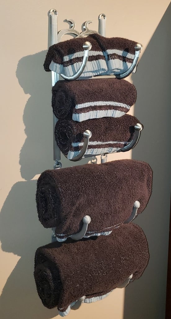 Onderling verbonden handdoekenrek voor badkamers