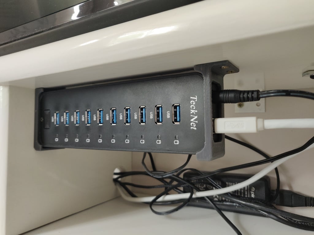 TeckNet 10-poorts USB-hub houder voor onder het bureau
