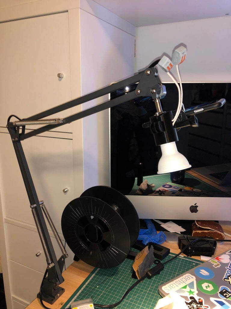 IKEA Tertial-lamp met GU10-adapter en GoPro-bevestigingen