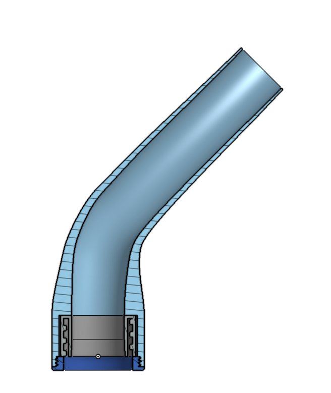 Zwenkbare vacuümslangaansluiting voor 35 mm en 40 mm slangen