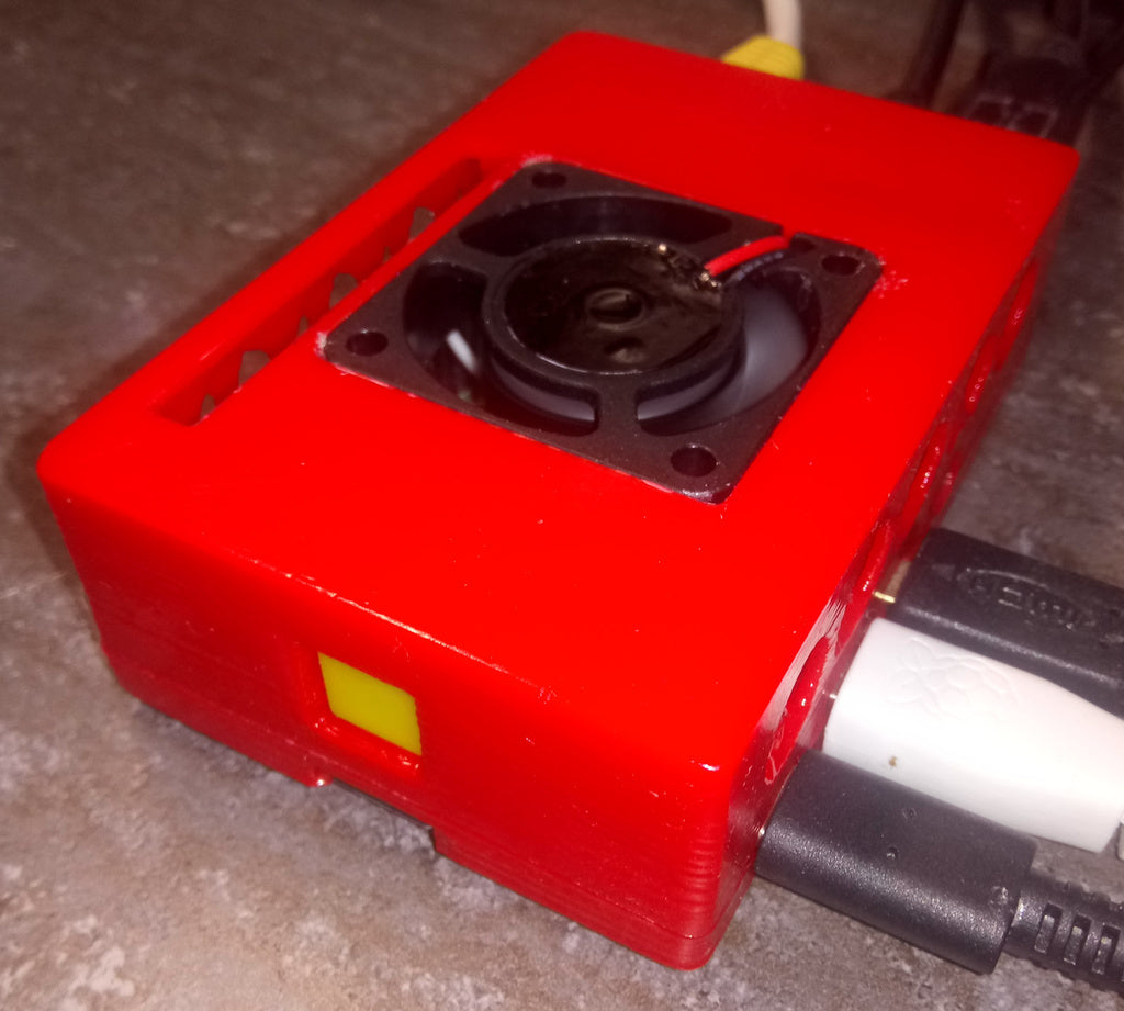 Raspberry Pi 4 behuizing met knop en ventilator