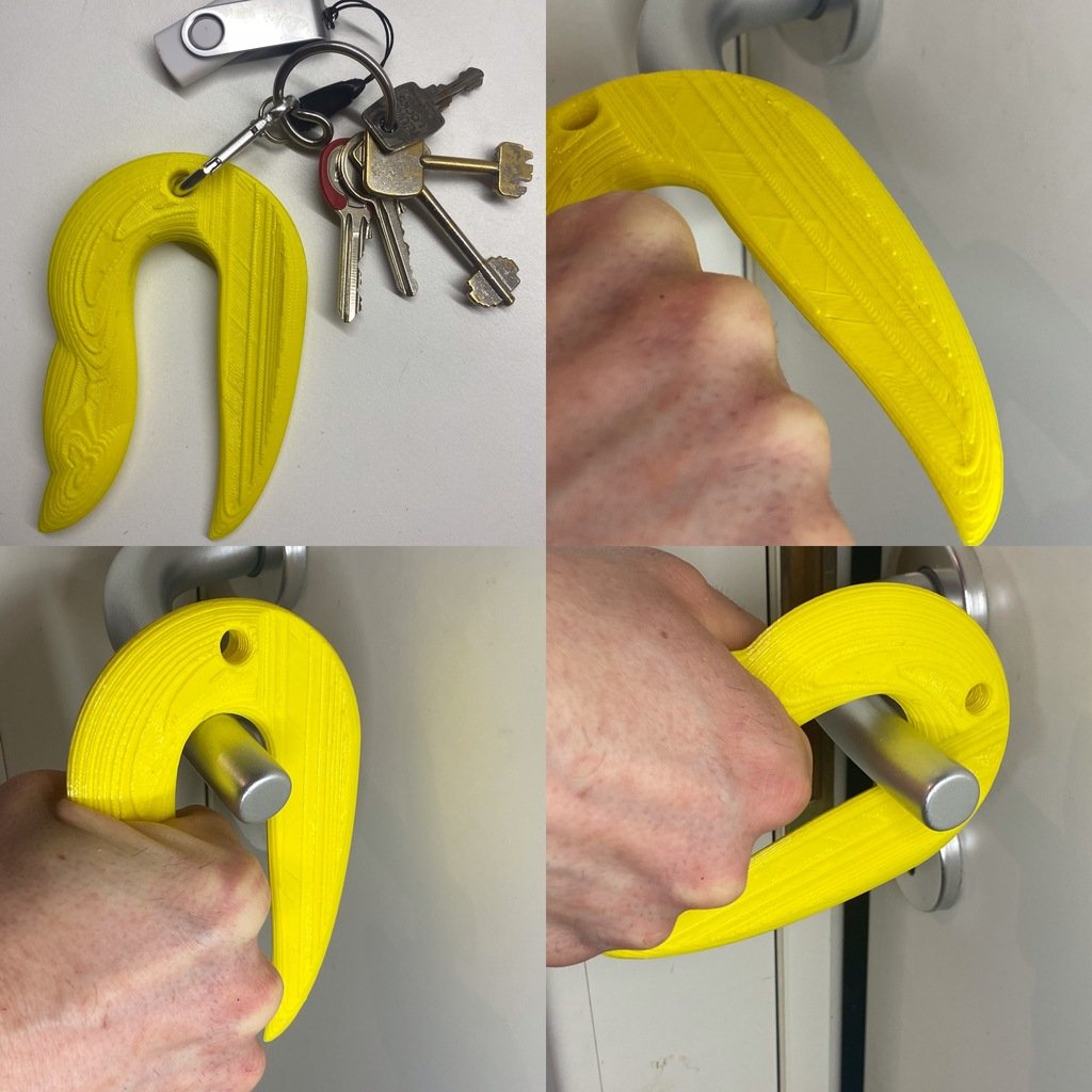 Toekan zaaggrijper: sleutelhanger en handenvrije deuropener